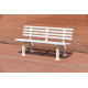 Banc résine 1m50 - 9 lattes - 2 pieds - blanc