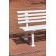Banc résine  2m  - 9 lattes - 3 pieds - blanc