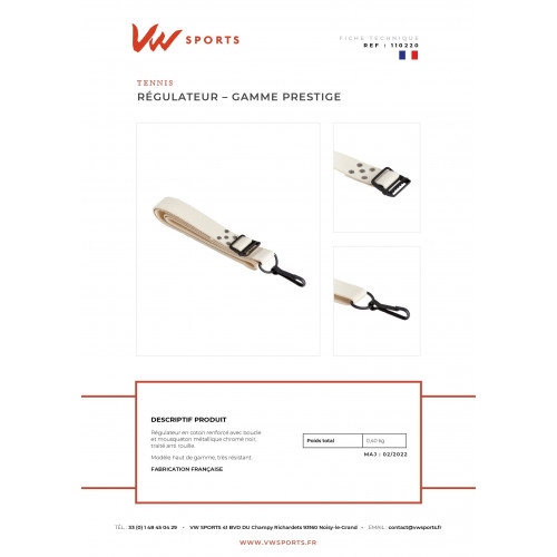 Régulateur coton - Gamme Prestige made in France - 110220