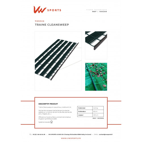 Traine de nettoyage  "Cleansweep" - Système Breveté - 150250