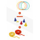 Lot de lanières souples rouge + Cônes (lot de 12) + cercles Dia 36 cm