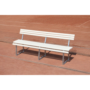 Banc pieds acier avec dossier 2m - Made in France - 130130