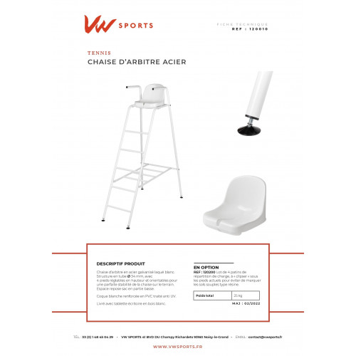 Chaise d'arbitre Acier blanc