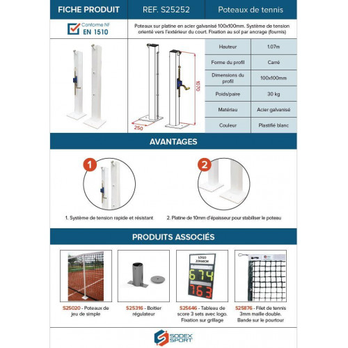 Poteaux carrés 100mm x 100mm en acier sur platine - Conforme ITF