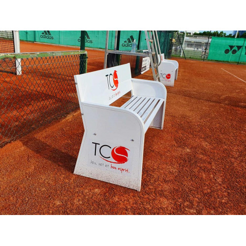 Banc acier personnalisable - Carrington - Blanc