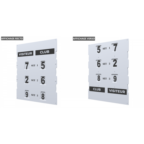 TABLEAU DE SCORE - MODELE SPÉCIAL PADEL RECTO VERSO + ADHÉSIFS OFFERTS - MADE IN FRANCE