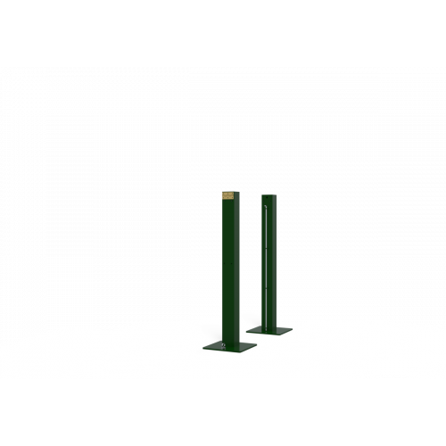 Poteaux de pickleball sur platine avec treuil intérieur - 80x80mm en acier galvanisé