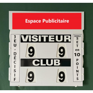 TABLEAU de SCORE "SPÉCIAL JEU DÉCISIF"- Tennis / Padel / Beach Tennis - ADHÉSIF OFFERT - MADE IN FRANCE