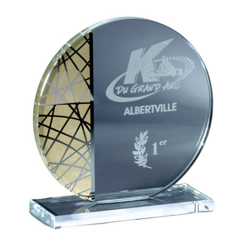 Trophée Podium en verre personnalisable
