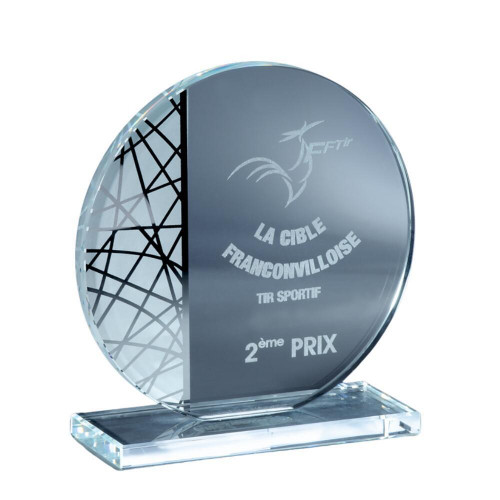 Trophée Podium en verre personnalisable
