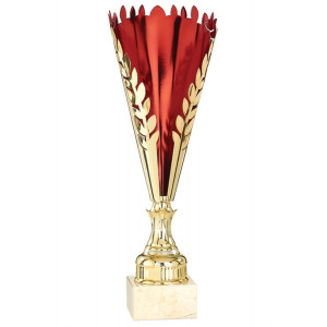 Trophée Laser Laurier finition rouge / or