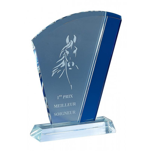 Trophée en Verre "Blue Line"