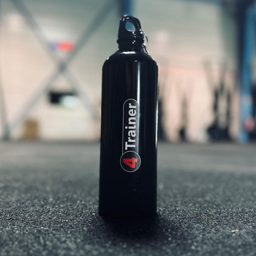 GOURDE ALU 0,75L - Bouchon à vis et mousqueton - 4TRAINER