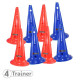 Balise x8 Multicolore - 50cm - 12 Trous - Rouge, Bleu - 4TRAINER