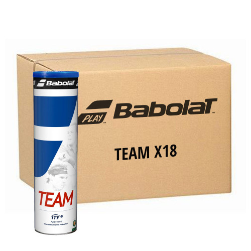 Carton 18 tubes de 4 Balles Babolat Team