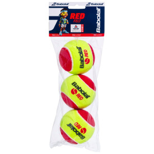 Sachet de 3 Balles Babolat Rouge