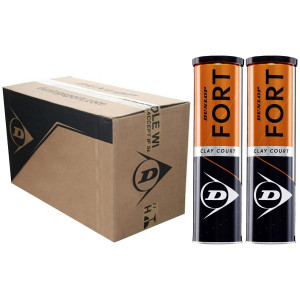 Carton de 18 Tubes Dunlop Fort Clay Court (Tube de 4 balles)