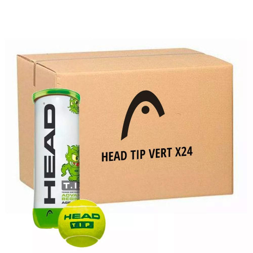 Carton de 24 tubes de 3 Balles Head TIP Vert STAGE 1
