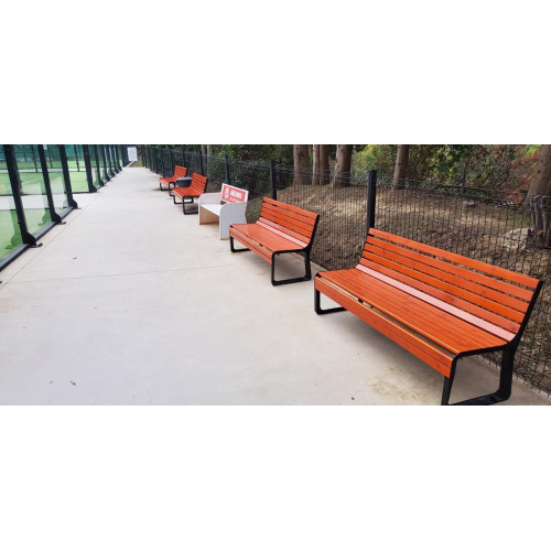 Banc de Tennis PREMIUM en bois - 196cm - Avec dossier