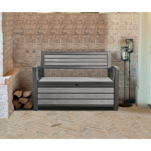 COFFRE-BANC JARDIN RÉSINE – BROSSIUM® - 227L – GRIS / BRUSHWOOD