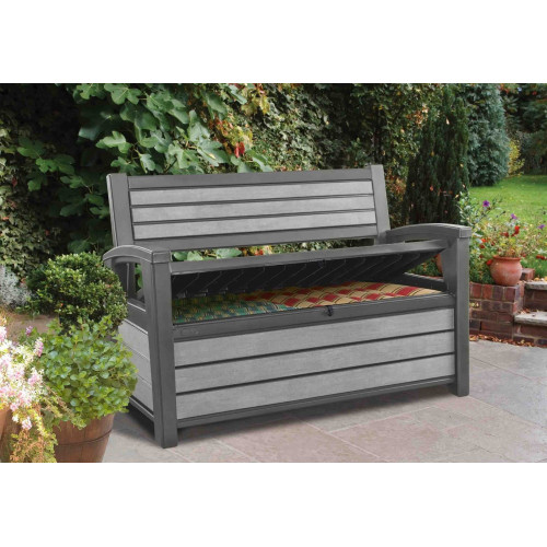 COFFRE-BANC JARDIN RÉSINE – BROSSIUM® - 227L – GRIS / BRUSHWOOD