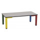 Table NIDO, hauteur 46 cm, plateau 130 x 65 cm, 4 pieds coloris panachés