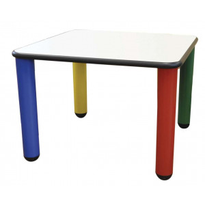 Table NIDO, hauteur 46 cm, plateau 65 x 65 cm, 4 pieds coloris panachés