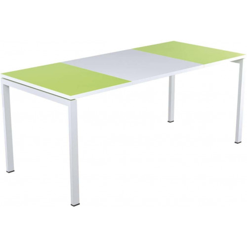 Bureau Easy Office 160x80cm pied blanc plateau blanc/orange