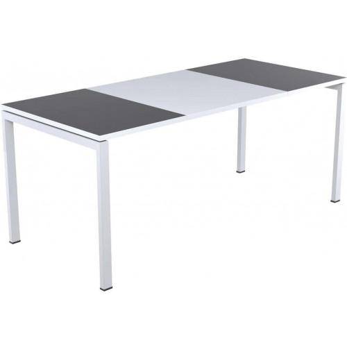 Bureau Easy Office 160x80cm pied blanc plateau blanc/orange