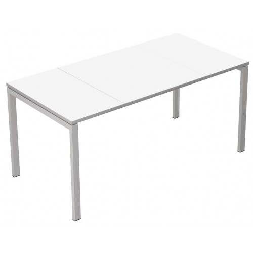 Bureau Easy Office 160x80cm pied blanc plateau blanc/orange