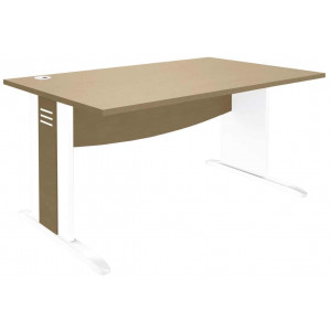 Bureau QUATUOR 120x80 pied L bois Chêne/Blanc