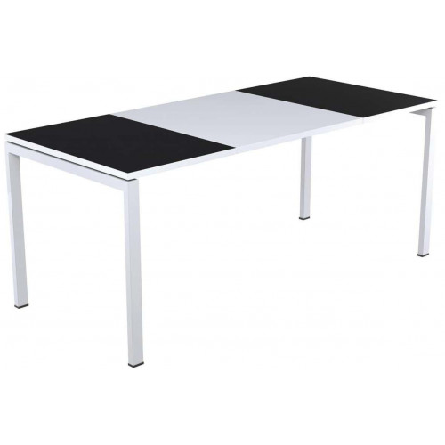 Bureau Easy Office 160x80cm pied blanc plateau blanc/orange