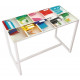 Table réunion haute Easy Office 6 personnes plateau coloris Hêtre