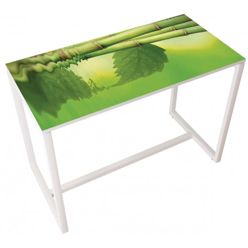 Table réunion haute Easy Office 6 personnes plateau coloris Hêtre