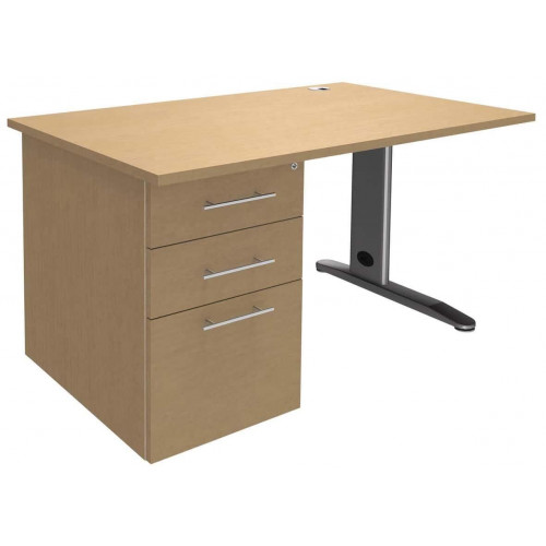 Bureau 120+Cais.porteur p.métal Hêtre/anthracite