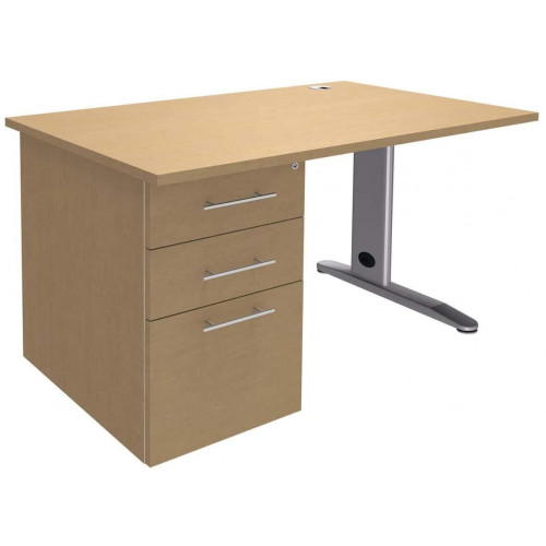 Bureau 120+Cais.porteur p.métal Hêtre/anthracite