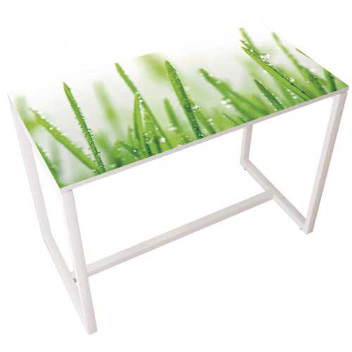 Table réunion haute Easy Office 6 personnes plateau coloris Hêtre