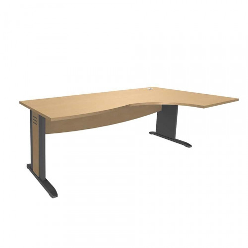 Bureau asymétrique Quatuor pied L bois retour à droite 160 Chêne/Blanc