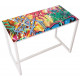 Table réunion haute Easy Office 6 personnes plateau coloris Hêtre