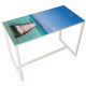 Table réunion haute Easy Office 6 personnes plateau coloris Hêtre