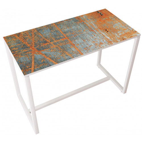 Table réunion haute Easy Office 6 personnes plateau coloris Hêtre