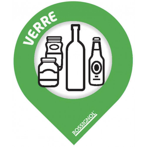 Lot de 10  Stickers Tri Verre 6018 Vert