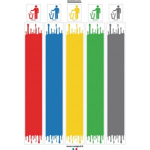 Lot de 3 planches autocollantes pour tri sélectif