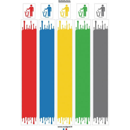 Lot de 3 planches autocollantes pour tri sélectif