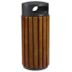 Poubelle Rosa 60 l gris manganèse - bois/métal