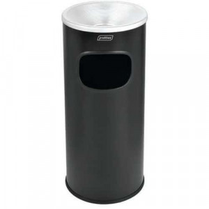 Cendrier et poubelle - métal - 30 L - noir