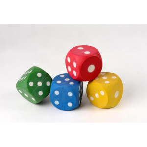 Lot de 4 dés rebondissants - Outil pédagogique