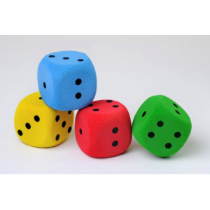 Lot de 4 dés non rebondissants - Outil pédagogique - Produit FFT