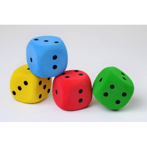 Lot de 4 dés non rebondissants - Outil pédagogique - Produit FFT