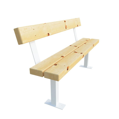 Banc tennis bois / métal à fixer 150 cm - avec dossier - outdoor - Made in France